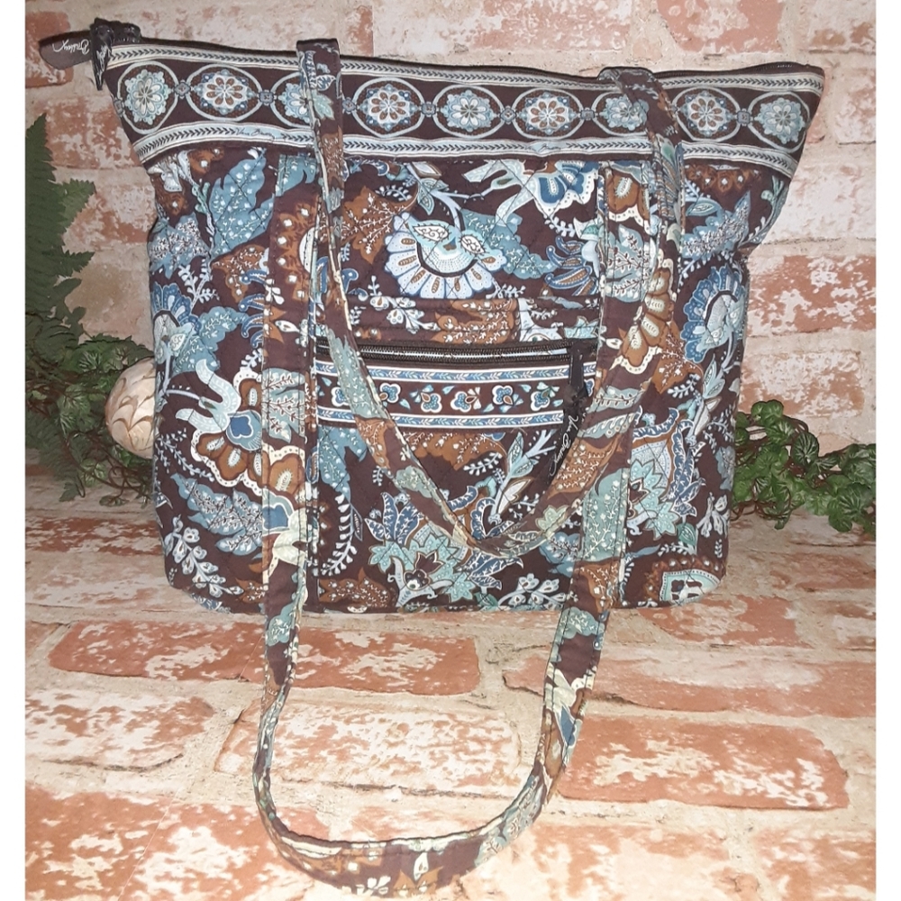 Vera Bradley Java Blue/Brown Tote - image 1